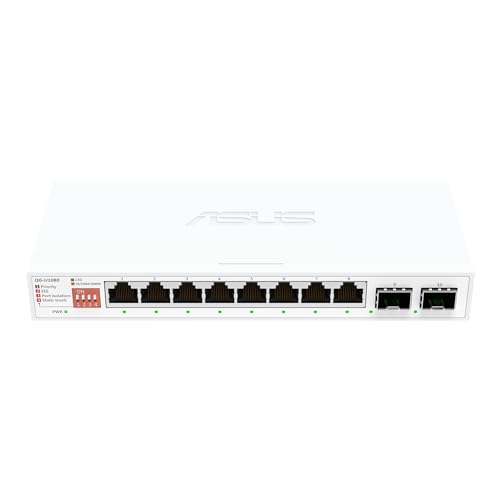 ASUS QG-U1080, 5-Port 2.5G and 2-Port 10G SFP+ Unmanaged Switch, Support 4 Intelligent Modes, Home Network Hub, Office Ethernet Splitter, Plug and Play, Easy Setup, Desktop, Silent Operation