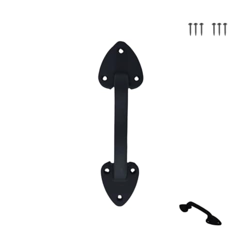 Image of 7 Inch Spear Barn Door Handle - Black Cast Iron Pull for Sliding Doors, Gates, Sheds, Fences, Closets - Indoor Outdoor Farmhouse Hardware