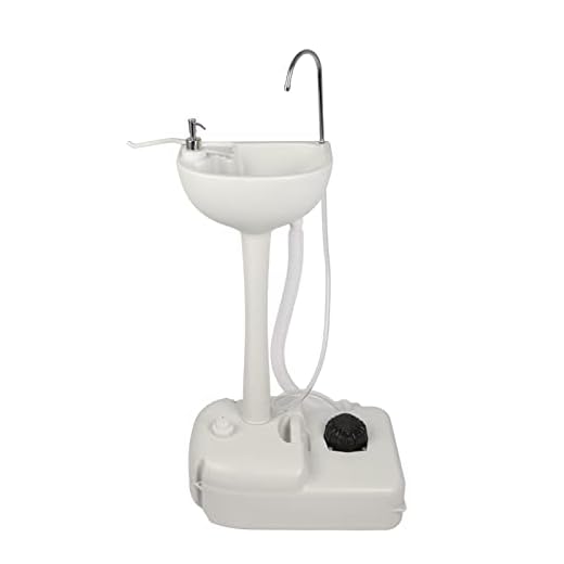 Outvita Portable Camping Sink w/ 19L Water Tank Rolling Wheels Towel Holder Soap Dispenser Faucet, Outdoor Foot Pump Washing Station for RV Boat Travel Picnic Worksit