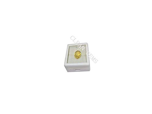 Image of Clean GEMS Certified Natural Yellow Sapphire (Pukhraj) Gemstone with Certificate