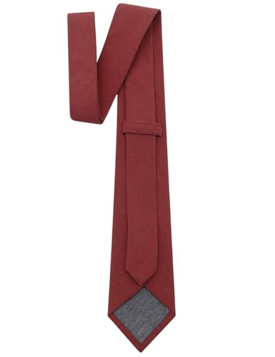 Image of Kebocis Mens Solid Color Cotton Necktie for Men