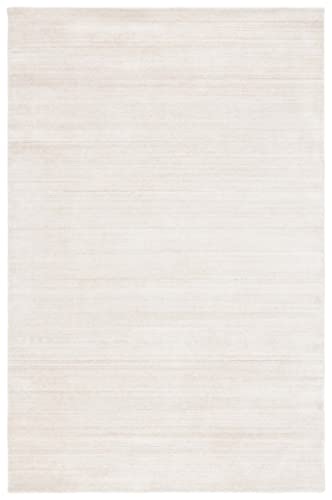 Tapete decorativo beige 2' x 3' hecho a mano en lana y viscosa