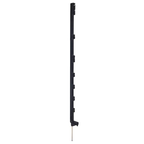 Doblit 105cm Poly Post 3FT Plastic Fencing Stake | Reinforced Mobile Electric Fence Poles | Features 40mm Tape Clips (Black, Pack of 20)