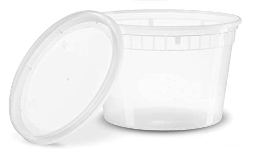Sr. Milagro 16 oz alimentos y multiusos recipientes de plástico con tapas a juego.. sellables, non-leaking. Para Microondas, congelador y lavavajillas, Transparente, 50 Cover