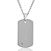 West Coast Jewelry | Crucible Tungsten Carbide Diamond Dog Tag Pendant Curb Chain Necklace - 24"