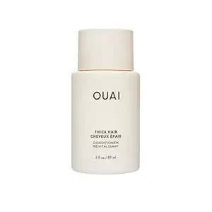 OUAI Thick Hair Conditioner Travel Size - Moisturizing Conditioner for Dry, Frizzy Hair - Keratin, Marshmallow Root, Shea Butter and Avocado Oil - Paraben, Phthalate and Sulfate Free (3 Oz)