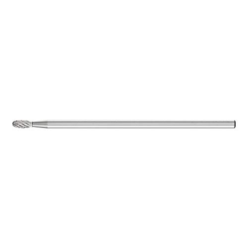PFERD HM-Frässtift mit Langschaft, Tropfenform TRE, Zahnung 3 PLUS, Frässtift-ø 3mm, Schaft-ø 3mm, Länge 75mm, 21210087 – für universelle Anwendungen auf den wichtigsten Werkstoffen