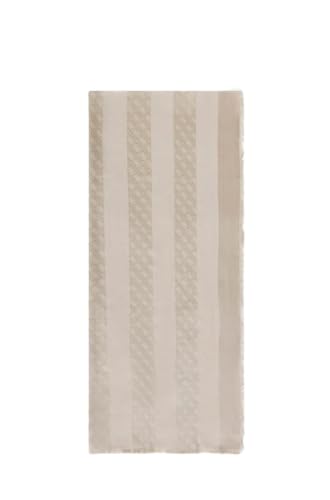 GUESS Écharpe avec logo jacquard, beige, motif rayé, style élégant