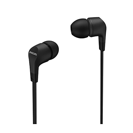 PHILIPS Cuffie con Cavo/Controlli Integrati, Audio Nitido, Bassi Potenti, Tenuta Comoda/Cuffie con Filo/Auricolari con Cavo TAE1105BK/00