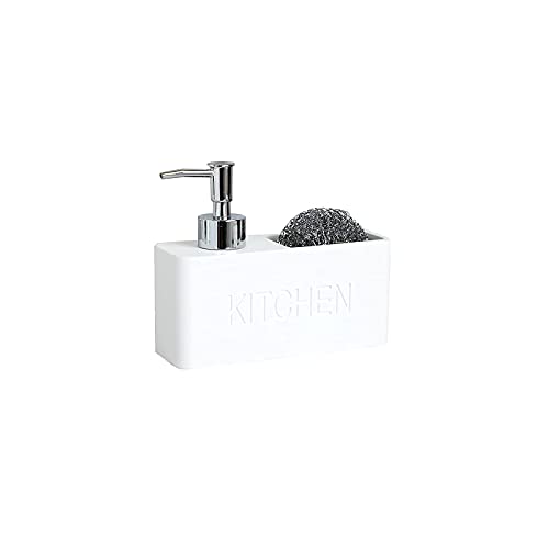 Irishom Dispenser Sapone Cucina 3 In 1 – Porta Spugna E Vassoio Antigoccia In Acciaio, Organizer Per Lavello