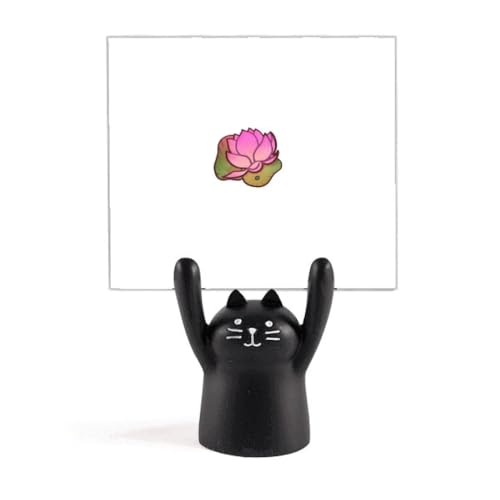 Porte-mémo Chat Noir pour Cuisine et Bureau - Votre Décoration Lotus Botanique Utile