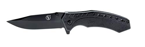 SE Spring Assisted Drop Point Folding Knife with Black Design - KFD20028