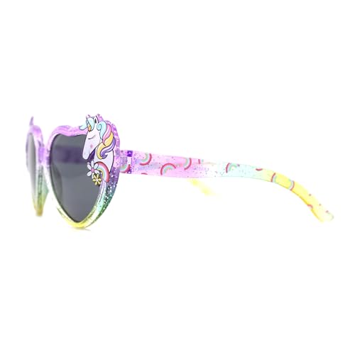 SA106 Girls Kids Unicorn Badge Tie Dye Glitter Plastic Hippie Sunglasses3