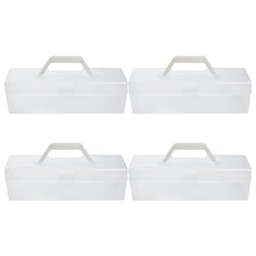 ibasenice Valisettes Portables Transparentes 4 Pièces pour Ustensiles Cuisine, Boîtes de Conservation Compartiments Multiples pour Usage Quotidien