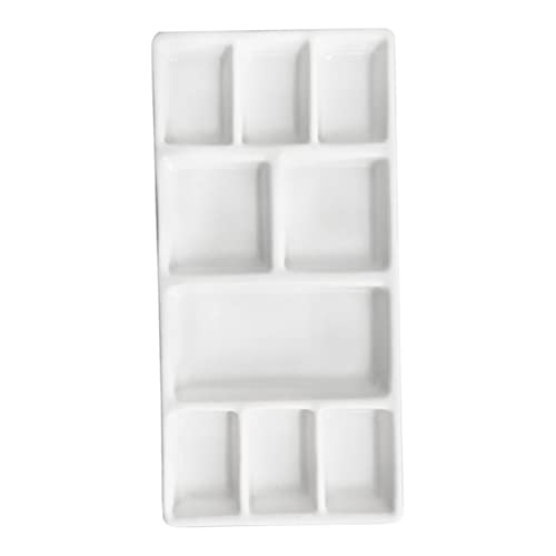 Gogogmee Ceramic Rectangular Paint Palette for Oil Painting White Pigment Tray for Artists and Painters Durable and Easy to Clean Mixing Surface