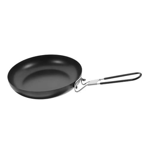 BCOATH Portable Non-Stick Iron Frying Pan Folding Outdoor Camping Cookware Cooking Pan for Hiking Backpacking Practical Lightweight Camping Utensils