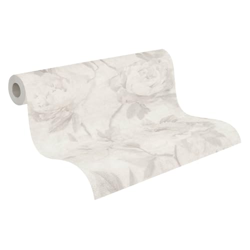 Papier peint intissé blanc gris-clair Profhome 791673-GU facile à poser - 3