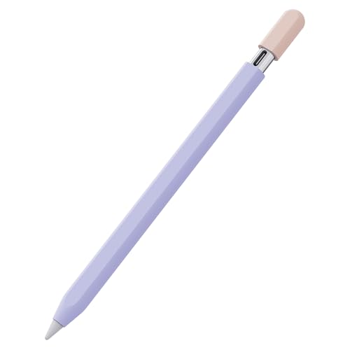 PZOZ Case Compatible with Apple Pencil USB-C Magnetic Pen Protector Silicone Sleeve iPencil Grip Skin Holder Cover Accessories for iPad Mini 6th, Air 4th 5th, Pro 11 12.9 (Purple)