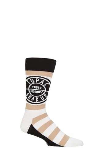 Tupac Ankle Socken Trust Nobody Logo Nue offiziell Unisex Weiß (UK SIZE 7-11) One Size