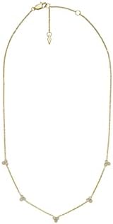 FOSSIL Sutton Trio Glitz Gold Tone naszyjnik ze stali nierdzewnej, JF04115710, Length: 381mm+50.80mm, Stal nierdzewna, Bez kamieni szlachetnych