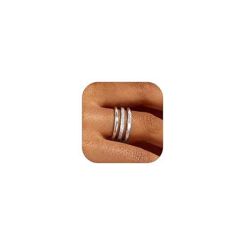 Image of JOERICA 3Pcs 2mm Stainless Steel Women's Stackable Eternity Ring Band Engagement Ring Set 4-9