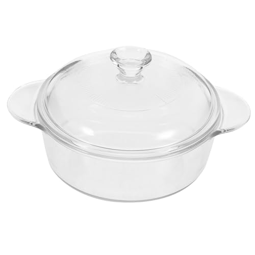 HOLIDYOYO Glass Salad Bowl with Lid Heat-Resistant Storage Bowl for Dried Food Desserts and Candy for Parties Restaurants and Control Food-Grade Transparent Glass