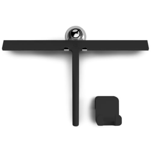 Image of GUTEWERK Shower Squeegee for Glass Doors, Silicone Window Squeegee, Bathroom and Glass Cleaning - Black - 15 Inch