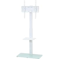 Amazon｜不二貿易 TVスタンド 幅65×奥行40×高さ146cm ホワイト 強化
