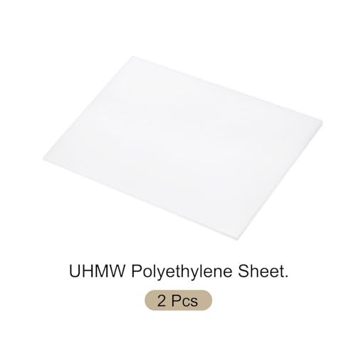 Image of 2pcs 6 x 8 Inch UHMW Polyethylene Sheets, 5 /32 Inch Thick Ultra High Molecular Weight White Plastic Sheet [for Home, Industrial]