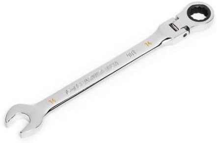 Miniatura 3 de GEARWRENCH 86714 Llave combinada de trinquete de cabeza flexible de 0.551 in y 4 grados con arco oscilante de 12 puntos