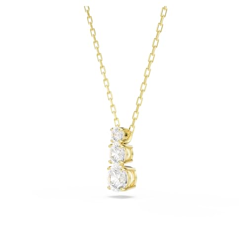 Swarovski Stilla Attract pendant, Round cut, White, Gold-tone plated3