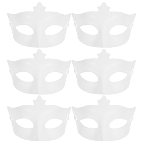 SUPVOX Lot de 10 Demi-masques Faciaux Blancs en Plastique pour Bal Masqué et Cosplay, Demi-masque Vierge à Peindre Diy, Léger et Confortable pour Fête D’halloween et Soirées Costumées