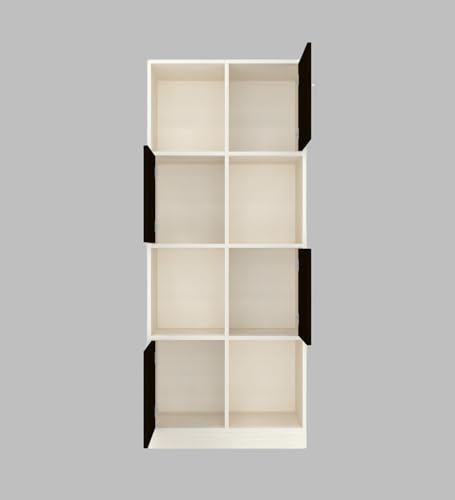 Image of SPECIALITY PANELS 8 Shelf Kitchen Cabinet | Multipurpose Wooden Storage Cupboard with Doors | Semi Open Pantry Organizer | Tall Space Saving Storage Unit for Kitchen Living Room Home | Display Rack