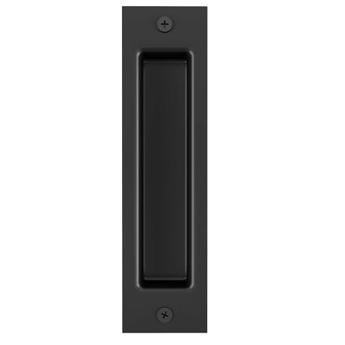 JUBEST 8'' Flat Black Barn Door Finger Pull Handle Sliding Door Hardware Solid Heavy Duty Recessed Door Handles (NOT Flush Handle and NO Door Include)