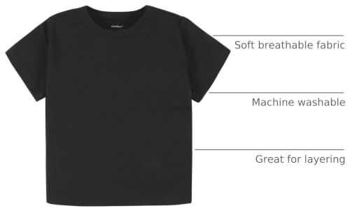 Image of Gerber Baby & Toddler 5-Pack Solid Short Sleeve T-Shirts Jersey 160 GSM
