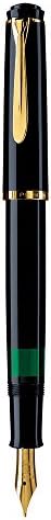 Pelikan 984112 – Penna Stilografica Linea M200 Classic, Nero, Dettagli Oro 24K, Pennino in Acciaio Inossidabile, Dimensione M