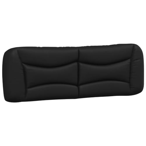 vidaXL Coussin de Tête de Lit Hvar, Oreiller de Lecture avec Fermeture à Glissière, Coussin de Lecture pour Lit Chambre, Noir 160 cm Similicuir