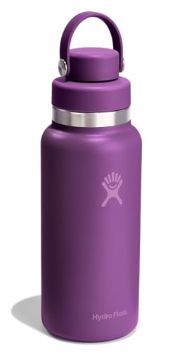 Image of Hydro Flask Water Bottle - Insulated Stainless Steel - Wide Mouth Flex Chug Lid, Non Spill, Leakproof in 32 Oz Beachplum Purple