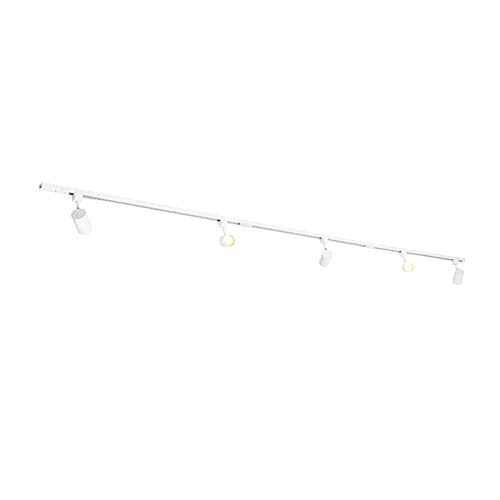 Qazqa jeana - Système sur rail spot luminaire plafond, plafonnier compatible pour led - 5 lumière - L 300 cm - Blanc - Moderne - éclairage intérieur - Salon I Chambre I Cuisine I Salle à manger