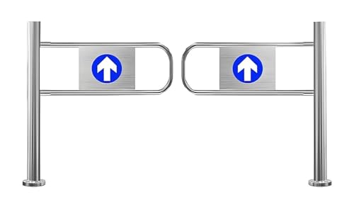 Sicherheitstür drehen, Automatisches Einfahrtstor mit Einwegschwingung, Edelstahl, Silber(110x100cm)