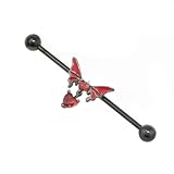 [凛りん] ボディピアス 14G インダストリアル 蝶々 ハート 悪魔 インダストリアル 金属アレルギー対応 サージカルステンレス 軟骨ピアス 片耳用