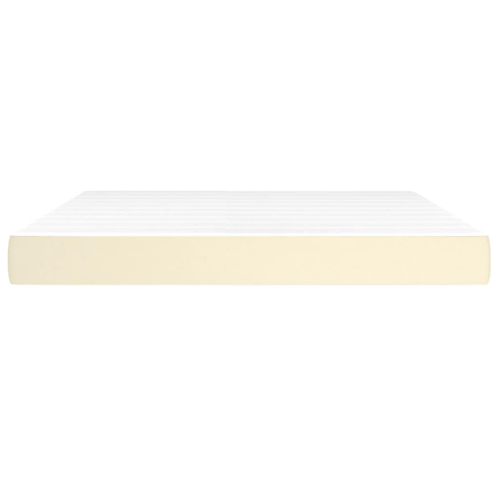 Materasso a molle insacchettate, medio, 160 x 200 x 20 cm, in ecopelle, color crema, per letto matrimoniale, con topper traspirante, ergonomico, delicato sulla schiena, adatto per chi soffre