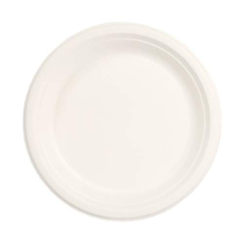 Stalkmarket 100% Compostable Natural Plant Fiber Plate, 6-Inch, 1000-Count Case #TOP27
