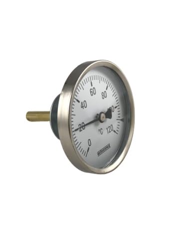 Horno para ahumar con termómetro con brida, 0 – 120 °C, montaje en puerta, variación de 0 – 120 grados, sensor corto variable