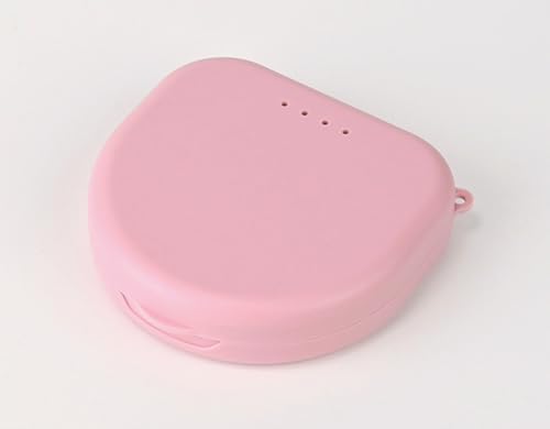 sengcengs Zahnspangendose Spangendose, Gebissdose, Zahnprothesen Box, Halbkundige Zahnprothese, Mit Silikon-Armband, Anhänger und Belüftungslöchern zur Atmung, für den Täglichen Gebrauch