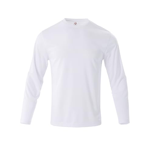 LeeHanTon Men UPF 50+ Sun Protection Long Sleeve T Shirts Pack Dry-Fit UV Breathable Athletic Running Activewear Workout Tee2
