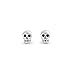 Sterling Silver Womans Tiny Sugar Skull Earrings, Cartilage Second Studs