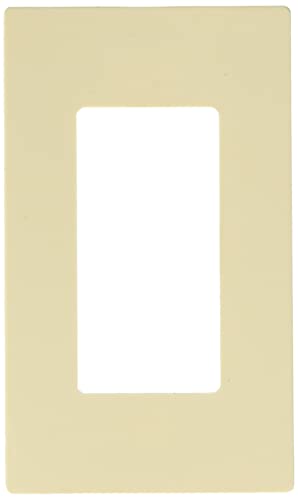 Leviton 1-Gang Decora Plus Screwless Wall Plate, 80301-ST, Light Almond
