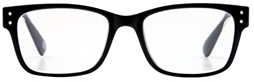 Foster Grant Orta Reading Glasses for Men & Women +1.50 - Square Frame with Spring Hinges, Scratch-Resistant Lenses & Protective Case