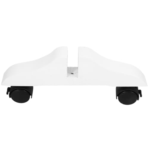 DOITOOL Support de Cloison en Bois Massif avec Base à roulettes Blanches, Pied de Support Mobile pour Paravent et Portes Coulissantes, 1 Pièce, pour...